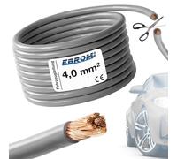 EBROM FLRY Fahrzeugleitung - KFZ Leitung - FARBE: grau - Querschnitt 4 mm² - Meterware - flexibel 90 ± 5 Shore - 99,99% Kupfer, Mantel Spezial PVC FLRy - Fahrzeugkabel Kabel Litze 4mm2