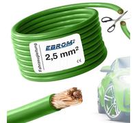 EBROM FLRY Fahrzeugleitung - KFZ Leitung - FARBE: grün - Querschnitt 2,5 mm² - Meterware - flexibel 90 ± 5 Shore - 99,99% Kupfer, Mantel Spezial PVC FLRy - Fahrzeugkabel Kabel Litze 2,5mm2