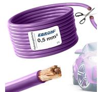 EBROM FLRY Fahrzeugleitung - KFZ Leitung - FARBE: violett - Querschnitt 0,5 mm² - Meterware - flexibel 90 ± 5 Shore - 99,99% Kupfer, Mantel Spezial PVC FLRy - Fahrzeugkabel Kabel Litze 0,5mm2