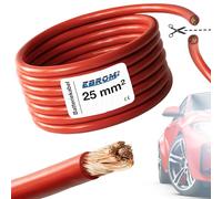 EBROM FLY 25 mm2 Fahrzeugleitung KFZ Kabel Batteriekabel ROT - Meterware | 25 mm² Pluskabel - flexibel 90 ± 5 Shore - 99,99% Kupfer - Mantel Spezial PVC - FLY- Temperatur bis 105 Grad Celsius