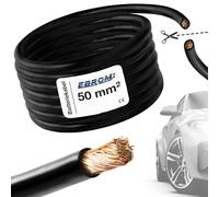 EBROM FLY 50 mm2 Fahrzeugleitung KFZ Batteriekabel - SCHWARZ - Meterware | 50 mm² Massekabel - flexibel 90 ± 5 Shore - 99,99% Kupfer - Mantel Spezial PVC - FLY- Temperatur bis 105 Grad Celsius