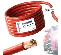 EBROM FLY Fahrzeugleitung - KFZ Leitung - Batteriekabel ROT - Querschnitt 50 mm² - Meterware - flexibel 90 ± 5 Shore - 99,99% Kupfer, Mantel Spezial PVC FLY FLRy - Starterkabel, Fahrzeugkabel 50mm2