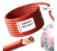 EBROM FLY Fahrzeugleitung - KFZ Leitung - Batteriekabel ROT - Querschnitt 6 mm² - Meterware - flexibel 90 ± 5 Shore - 99,99% Kupfer, Mantel Spezial PVC FLY FLRy - Fahrzeugkabel in 6mm2