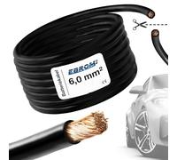 EBROM FLY Fahrzeugleitung SCHWARZ KFZ Leitung Batteriekabel - Querschnitt 6 mm² - Meterware - flexibel 90 ± 5 Shore, 100% Kupfer, Mantel Spezial PVC FLY FLRy - Fahrzeugkabel in 6mm2