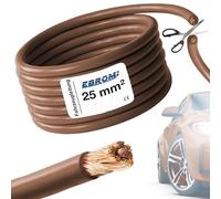 EBROM FLY/FLRY Fahrzeugleitung - KFZ Leitung - Batteriekabel BRAUN - Querschnitt 25 mm² - Meterware - flexibel 90 ± 5 Shore - 99,99% Kupfer, Mantel Spezial PVC FLY - Fahrzeugkabel in 25mm2