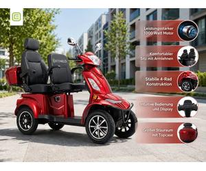 Econelo E-Seniorenmobil Vista Quarter-1L, Lithium-Akku, 4-Rad, 1000W, Komfort Sitz, Grau
