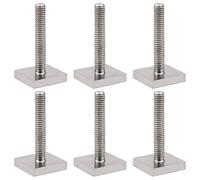 ECSiNG 6 Stück T-Schiene Adapter M6x35mm Edelstahl Vierkantkopf Bolzen 20x20mm Zubehör für Auto Dachträger Dachbox Reling Träger