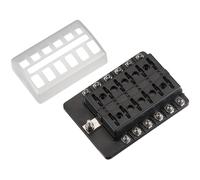 KFZ-Flachsicherungshalter mit LED Indikator für 12 Sicherungen 30A/32V DC (Schraubanschluss)