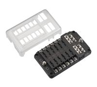 ECTIVE KFZ-Flachsicherungshalter mit LED Indikator und Negativanschluss für 12 Sicherungen 30A/32V DC (Schraubanschluss)