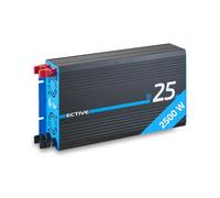 ECTIVE - Wechselrichter 12V auf 230V SI25-2500W Reine Sinuswelle - Offgrid-Spannungswandler DC/AC Strom mit USB, Überlast- & Überhitzungsschutz - Inverter Stromwandler für Haushaltsgeräte & Camping