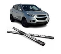 Edelstahl Seitenschweller Schwellerrohre für Hyundai ix35 2009-2015 Schwarz