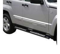 Edelstahl Seitenschweller Schwellerrohre für Jeep Cheeroke 2008-2013 Schwarz