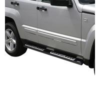 Edelstahl Seitenschweller Schwellerrohre für Jeep Cheeroke 2008-2013 Schwarz