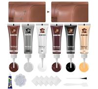 Editbar Lederreparatur Set,6 Farben Lederreparatur Creme,Schwarz,braun,Weiß,Beige, Grau,Leder Reparaturset Für Autositze, Sofa & Möbel,Liquid Scratch Filler