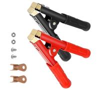 EEEKit 2 Stück Krokodilklemme Klemmen Einstellen 1000A Heavy Duty Pure Reines Kupfer Krokodilklemmen für Autobatterien für Starthilfekabel Boost für Fahrzeugzubehör (Schwarz+Rot)