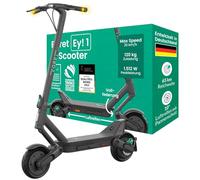 Egret Ey! 1 E Scooter mit Straßenzulassung - 500W Motor (1512W Peak), 10 Zoll Luftreifen, 65 km Reichweite, vollgefedert, LED Front- & Rücklicht, Blinker, Dreifach-Bremssystem