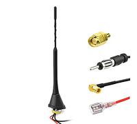 Eightwood DAB Antenne Auto Dachantenne mit Verstärker Splitter SMB DIN FM | DAB+ FM AM Autoradio Antenne, Aktive Dach Antenne mit 5M Kabel, SMB auf DIN Anschluss, für Pioneer Alpine Sony Blaupunkt