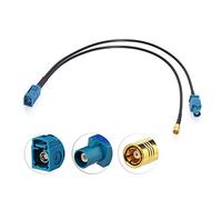 Eightwood DAB DAB+ Antenne SMB Autoradio Antennensplitter Fakra Z Stecker auf Fakra Z Buchse Pigtail Kabel RG174 12inch 30cm für Digitalradio Empfang Blaupunkt Beat TechniSat MEHRWEG