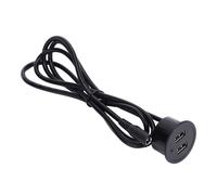 Einbaupanel für Auto, LKW, Boot, 2-Port-USB-3.0-Verlängerung mit LED-Umgebungslicht und Wasserdichtigkeit, 1,5 m Kabellänge für nahtlose