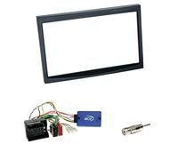 Einbauset: Doppel 2-DIN Einbaurahmen Radioblende schwarz + LFB Lenkrad Adapter Kabel auf Pioneer Radio für Citroën C2 (J) ab 2006 / C3 (H) 2006-04/2008 / Berlingo (B9) 06/2008-05/2015