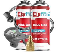 Eisfro - R1234yf Kältemittel Gas mit Öl mit Schlauch und YF Adapter - Auto Klimaanlage Nachfüllen - 2 x 235 g - ECO
