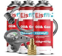 Eisfro - R1234yf Kältemittel Gas mit Öl mit Schlauch und YF Adapter - Auto Klimaanlage Nachfüllen - 3 x 235 g - ECO