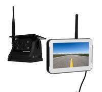 Ejoyous Solar Rückfahrkamera Kabellos, Magnetische 5-Zoll-Display, 1080p, 150°-Weitwinkel, 24 Stunden Akkulaufzeit, 2,4-Hz-Signal, Nachtsicht für Wohnmobile, Anhänger und LKW