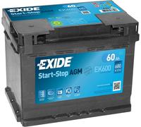 Exide AGM 60Ah EK600 Autobatterie Start Stopp System PKW SUV Lieferwagen