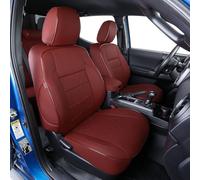 EKR Tacoma Autositzbezüge aus Leder für ausgewählte Toyota Tacoma 2012 2013 2014 2015 (TRD Sportsitze), komplettes Set, Leder, Burgunderrot