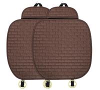 ELAYARD 2 Stück Teiliges Auto Sitzkissen aus Atmungsaktivem Leinenstoff Sitzauflage mit Rutschfester Unterseite für Pkw Lkw und Suv Komfortabler Schutz für Fahrer Beifahrersitz Ganzjährig