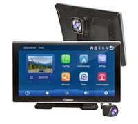 Elebest CarPlay 1090 - Kabelloses 9 Zoll Navigationssystem mit Android-Auto, Front- & Rückfahrkamera, HD-Display, GPS, Touchscreen, Dashcam, Bluetooth & Sprachsteuerung - Universell für Auto
