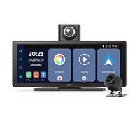 Elebest CarPlay C1026 - 10,26 Zoll Touch Navi mit kabellosem Apple CarPlay & Android Auto, 4K Dashcam vorne, Rückfahrkamera, GPS, Bluetooth & Sprachsteuerung