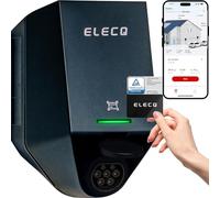 ELECQ Wallbox 7,4 kW einphasig mit Lastmanagement, PV-Laden und Ladebuchse | App, RFID und OCPP ergänzen Zeitplanung, Zugriff und Systemanbindung; das Ladekabel bleibt frei wählbar.