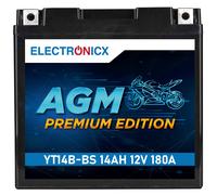 Electronicx AGM Motorradbatterie 12V 14Ah 51422 YT14B-4 GT14B-4 YT14B-BS AGM12-1