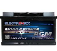 Electronicx Mobile Edition Batterie AGM 100 AH 12V Versorgungsbatterie Freizeit Akku