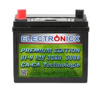 Electronicx Rasentraktor Batterie 12V 30Ah U1-9 AGM Starterbatterie Pluspol Links, Aufsitzmäher Akku 196×132×182 mm, wartungsfrei, versiegelt, 12V Rasenmäher Traktor Aufsitzrasenmäher 30 Ah