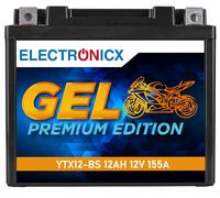 Electronicx YTX12-BS Motorradbatterie GEL 12V 12Ah - Wartungsfrei, Hochleistungs