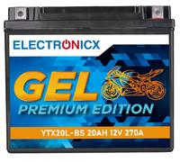 Electronicx YTX20L-BS GEL Motorradbatterie 12V 20Ah - Hochleistungsbatterie für