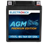 Electronicx YTX7L-BS Motorradbatterie AGM 12V 7Ah - Leistungsstarke Batterie für