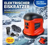 Elektrischer Eiskratzer KFZ Akku Eisschaber mit Ersatzscheiben & Ladekabel