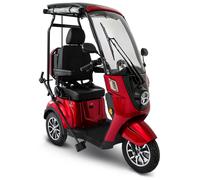 Elektro Dreirad "DS3-25" Premium mit Dach und Wetterschutz, 1000 W, 25 km/h x rot x