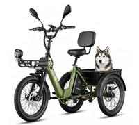 Elektro Dreirad Klappbar E-Trike 3 Rad Erwachsene 25km/h Fat Bike 48V Lastenrad