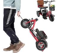 Elektromobil Seniorenmobil für Senioren 20 km 3 Räder Reise Klappbar Mobilitätsroller mit Korb Leichte Batterietragfähigkeit bis 160 kg Elektro Dreirad Faltbar (E)