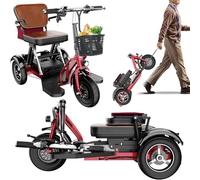 Elektromobil Seniorenmobil für Senioren 20 km 3 Räder Reise Klappbar Mobilitätsroller mit Korb Leichte Batterietragfähigkeit bis 160 kg Elektro Dreirad Faltbar (G)