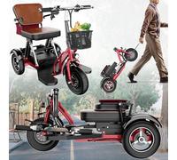 Elektromobil Seniorenmobil für Senioren 20 km 3 Räder Reise Klappbar Mobilitätsroller mit Korb Leichte Batterietragfähigkeit bis 160 kg Elektro Dreirad Faltbar (H)