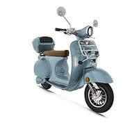 Elektroroller „Classico Li“, 3000 Watt, 45 km/h, E-Roller mit Straßenzulassung, Windschild, herausnehmbarer Lithium-Akku, Retro Roller, Produktvideo, Blau