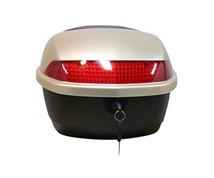 Elektroroller-Futura Gepäckträger und Topcase (Motoradkoffer) für das E Scooter Modell Hawk 3000, Gold