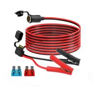 ELFCULB Zigarettenanzünder Buchse auf Krokodilklemmen 14AWG 3m | 12V Zigarettenanzünder Steckdose auf Krokodilklemmen Verlängerungskabel für Autokühlschrank, Luftpumpe, Kompressor