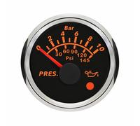ELING 52 mm Öldruckanzeige 0-10 bar 0-145 psi mit 8 Farben Hintergrundbeleuchtung und Lichtalarm 12 24 V für Wohnmobile SUVs und Transporter