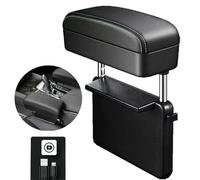 Ellenbogenstütze Auto, Autositz Armlehnen Aufbewahrungsbox, Leder Mittelarmlehne Mittelkonsole Gap Organizer für Opel Astra Crossland Grandland Insignia Mokka Combo, Kabelloses Laden